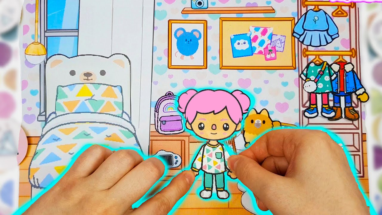 diy QUIET BOOK TOCA BOCA paperdoll  | HANDMADE TOCA BOCA BEDROOM