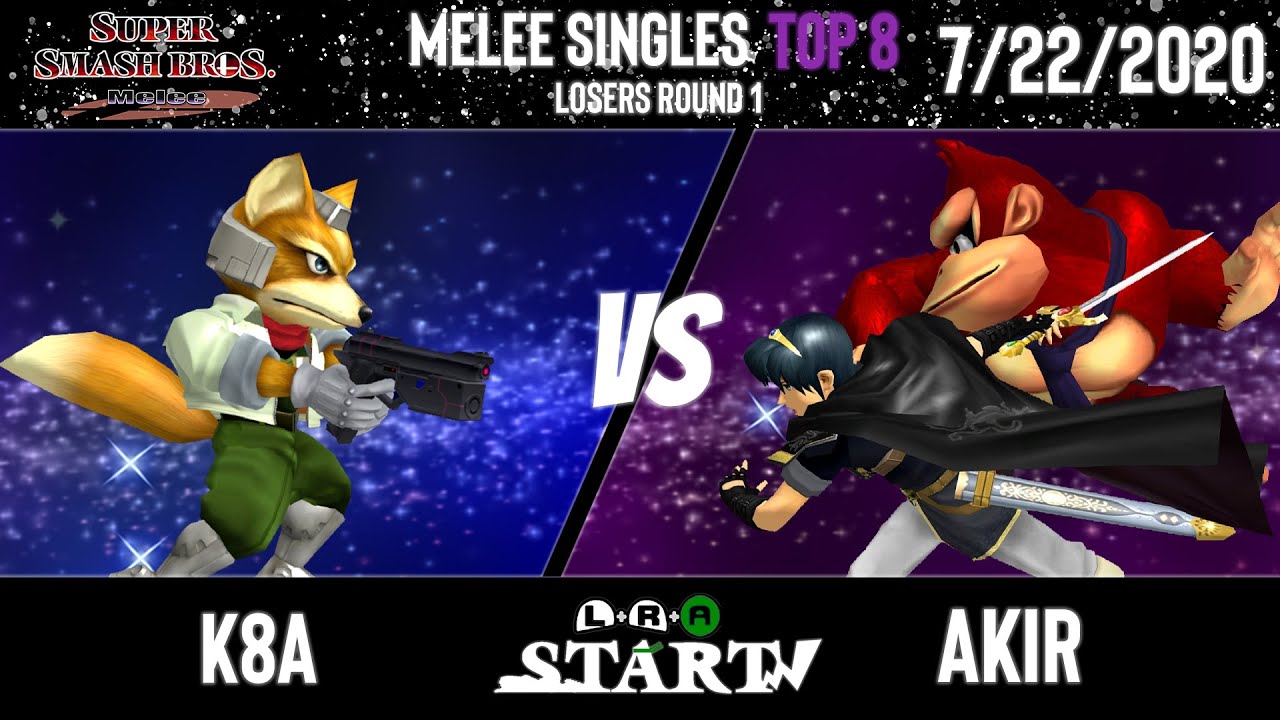 LRA Start 3 Top 8 - K8A (Fox) Vs. Akir (Marth/DK) Smash Melee Losers Round 1