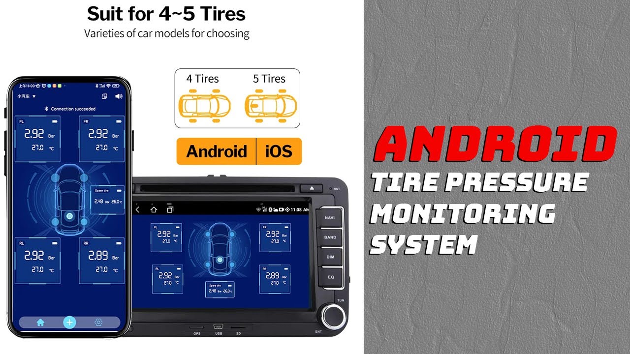 Deelife BLM8 TPMS for Android & iOS – 4/5 Tire Bluetooth BLE Sensor Kit