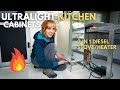 Building our dream kitchen diesel 2 in 1 stoveheater  unimog camper 4x4 build 11