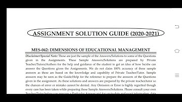 MES 042 Ignou Solved Assignment
