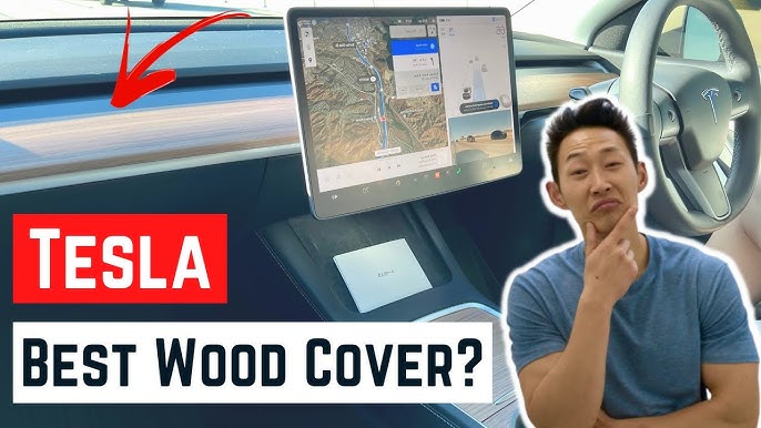 Covering panneau de commande central en bois Tesla Model 3 Y - Tesmile