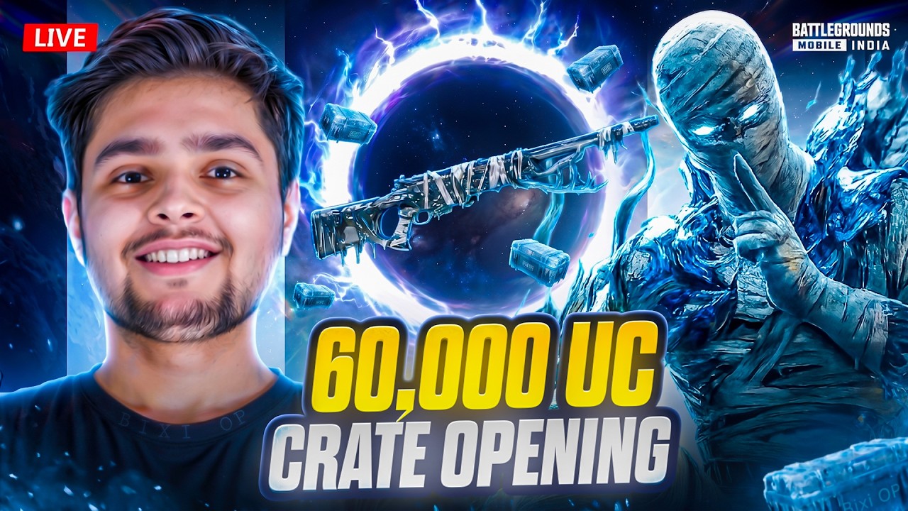 $60,000 UC 🔥 BLACK MUMMY SUIT CRATE OPENING 🔥NEW MUMMY SUIT CRATE OPENING | BGMI LIVE w BIXI OP