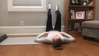 Transverse abdominis activation + march on wall