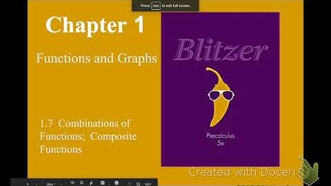 Lesson 1.7 Part : Domain & Function Operations