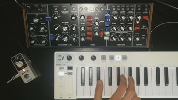 Behringer Model D with modulation guitar effect pedals