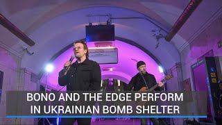 U2 stars Bono and Edge support Ukraine with gig in Kyiv bomb shelter screenshot 5