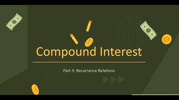 Compound Interest: Finding a recurrence relation