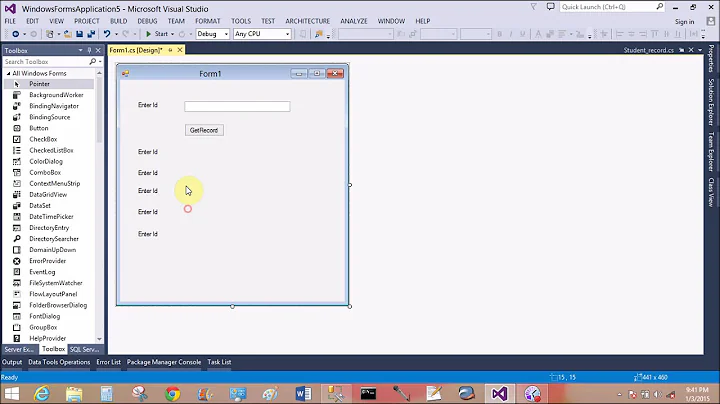 Bind textbox and label control from database table record in windows form c#