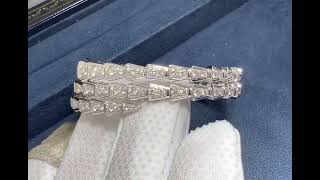 Bvlgari Serpenti Viper 18K White Gold Pavé Diamond 2-Coil Bracelet 357274