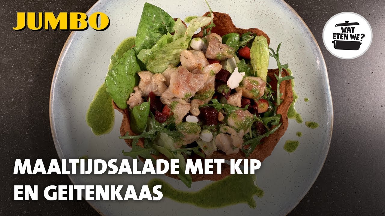 Wat eten we? Maaltijdsalade met kip en geitenkaas