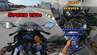 First tym my bike hit 131+ 😱| First service of my r15m❤️🔥#motovlog #youtube #vlog