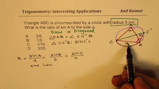 Circumscribed Triangle Trigonometry Sine Law and Diameter Relation screenshot 5