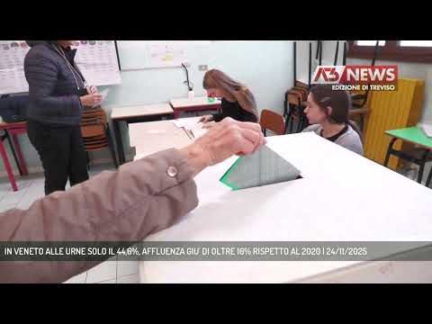 IN VENETO ALLE URNE SOLO IL 44,6%, AFFLUENZA GIU' DI OLTRE 16% RISPETTO AL 2020 | 24/11/2025