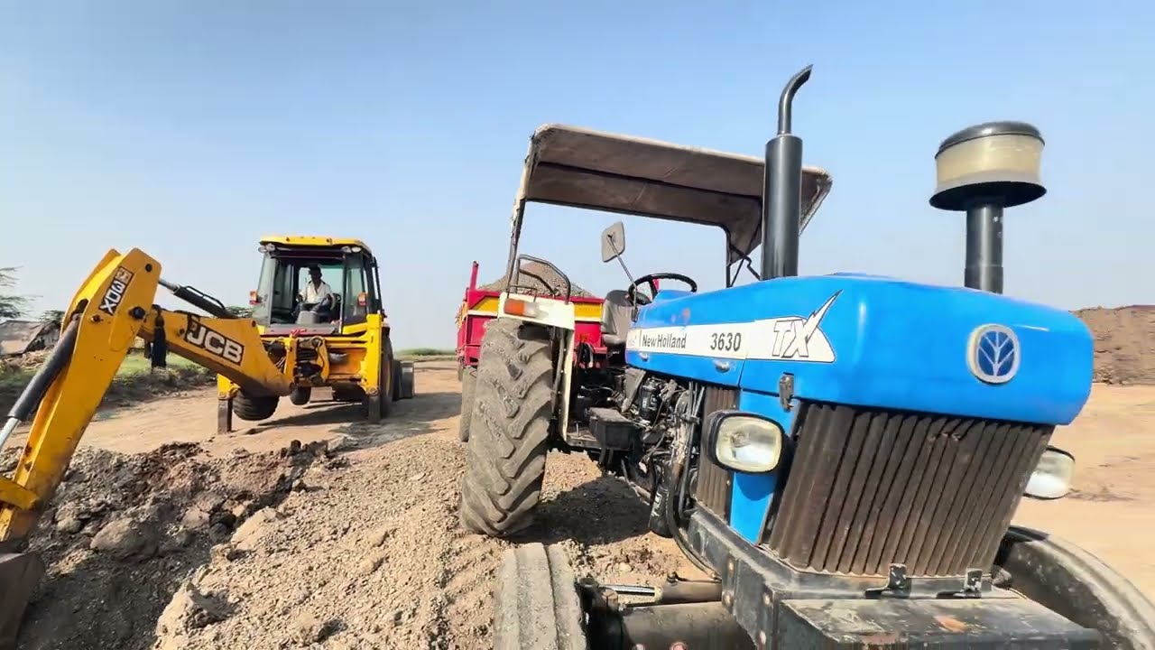 Mahindra Arjun 555 | Kubota 5501 | Eicher 480 Working with JCB 3dx Backhoe #jcbvideo #tractorvideo 