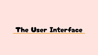 The User Interface