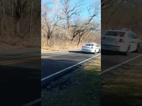 Police  car that  was responding to the fire behind Lake Ridge new Tech Middle School