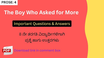 The Boy Who Asked for More questions and answers | 8th English notes | The Boy Who Asked for More