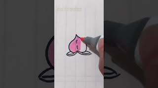 簡單的桃子畫法🍑，學起來～那麼問題來啦，到底是軟桃好吃？還是脆桃好吃？ #簡筆畫