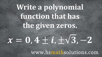 Writing a Polynomial from its Roots - Real and Complex (Example)