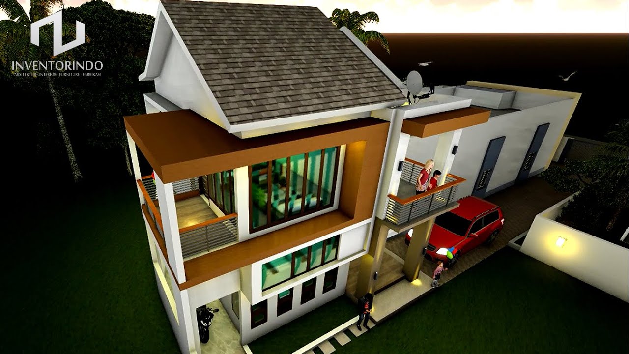  DESAIN  RUMAH  MODERN MINIMALIS 7 x  10  5 METER  2  LANTAI 