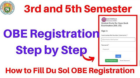 Du Sol OBE Registration कैसे करना हैं | 3rd and 5th Semester OBE Registration | Sarkari Result