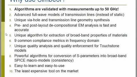 Simbeor electromagnetic signal integrity software
