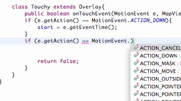 Android Developing Applications Tutorial 133 Overlay MotionEvent time