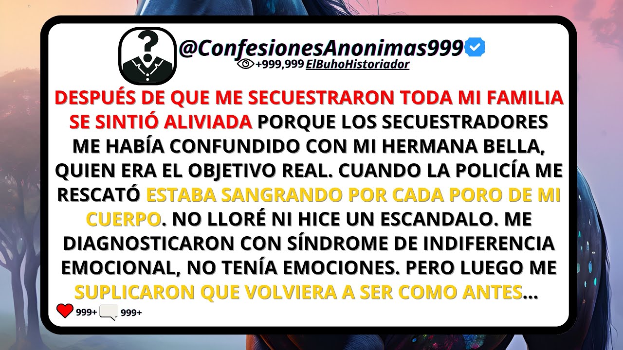 Después de que me secuestraron, toda mi familia se sintió aliviada, porque los secuestradores me...