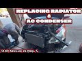 Work While My Truck’s Down | Replacing Radiator, AC Condenser, Thermostat, & O2 Sensor 2013 Altima S