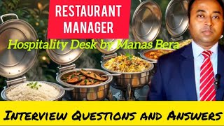 Restaurant Manager Interview Questions and Answers | Hospitality Desk | Manas Bera #interview #hr💯👌🫂