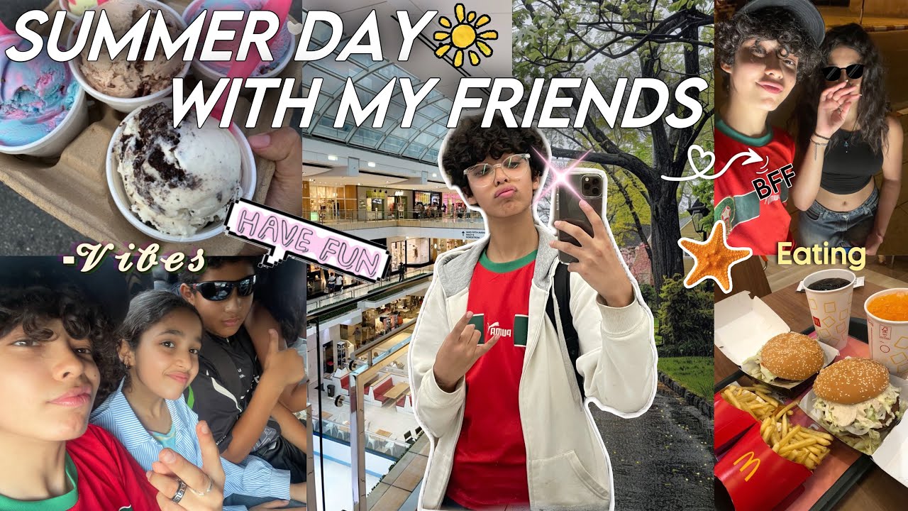 SUMMER DAY WITH FRIENDS🛍️🎡💛|اول خرجة مع صحابي فهاد الصيف👯🍧درنا الشوهة فالمول و جراو علينا🚔🥲