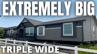 GIGANTIC triple wide mobile home with literally EVERYTHING! Prefab House Tour