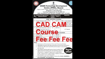 Fee CAD/CAM Courses in MSME Meerut #dscadtraining