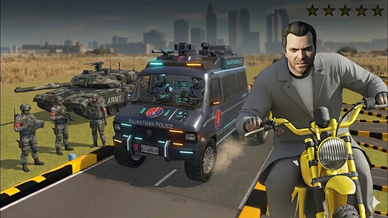 🚨Rajasthan Police 🚓 ne Michael ko 🪵Ghera! |😱 GTA 5 Indian Mods Gameplay #gta  #police #gaming 