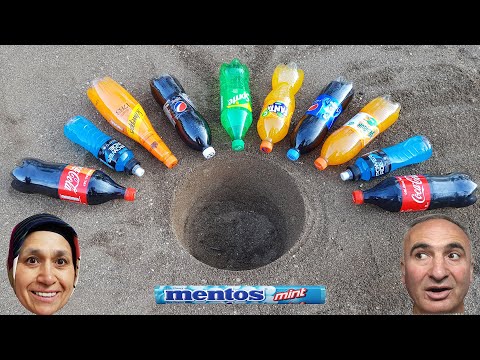 Experiment !! Cola Sprite Fanta Yedigün Pepsi Schweppes And Mentos Underground Ayşe Power rade