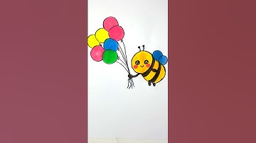 How To Draw A Cute Honey Bee  #drawing #youtubeshorts #shorts #honeybee #trendingshorts #satisfying