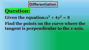 "Finding Perpendicular Tangents on an Ellipse:[x^2+4y^2=8] Step-by-Step Math Tutorial"