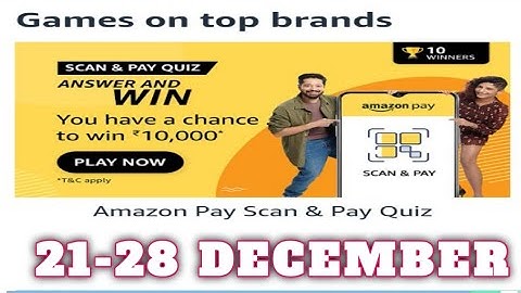 Amazon Funzone Scan & Pay Quiz Answers Today|21 December | Daily Quiz Time