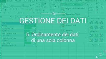 Ordinamento dei dati di una sola colonna - Excel Facile