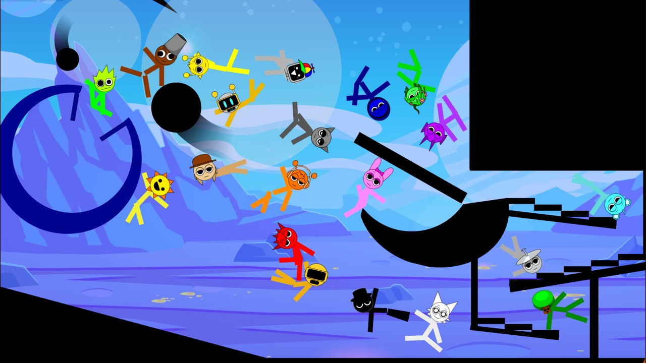 Incredibox Sprunki Race to The Fish bowl  in Algodoo │ Level 43.