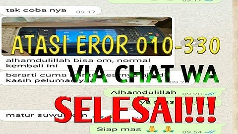 CARA MENGATASI EROR 010-330 MESIN FUJI XEROX