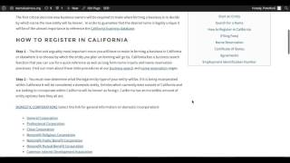Instructions: http://startabusiness.org/ca/ starting a business in
california has never been easier thanks to our comprehensive entity
formation guide. we ha...