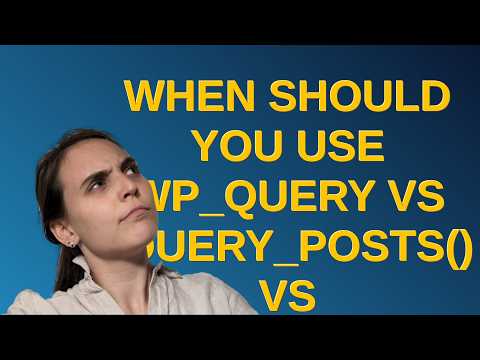 Wordpress: When should you use WP_Query vs query_posts() vs get_posts()?