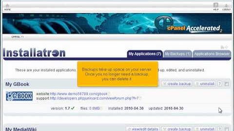 How to manage the backups made with Installatron | HostVizor