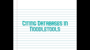 Citing Databases in Noodletools
