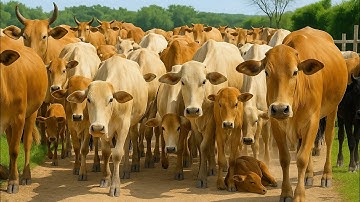 Video Hewan ternak Sapi lucu -Suara Sapi Lembu di Ladang Memanggil Kawan untuk Berkeliaran di ladang