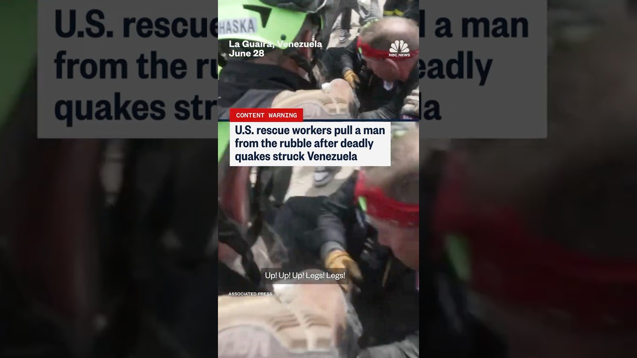 U.S. rescue workers pull a man from the rubble after deadly quakes struck Venezuela U.S. rescue workers pull a man from the rubble after deadly quakes struck Venezuela