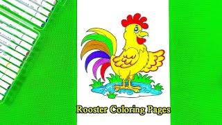 Rooster Coloring Page || मुर्गा रंग पेज - Coloring Channel