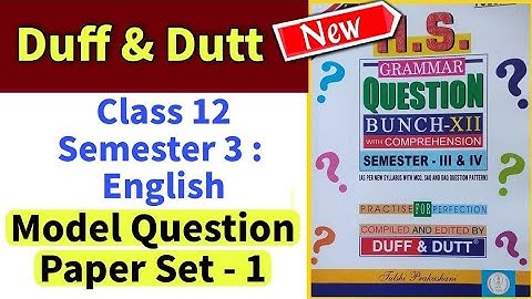  Class 12 Semester 3: subject:-English Model paper set:-1 wbchse  question answer 2025